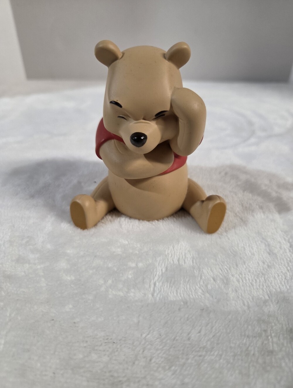 Classic Pooh Bear Figurine in Tan and Red - Home Accent